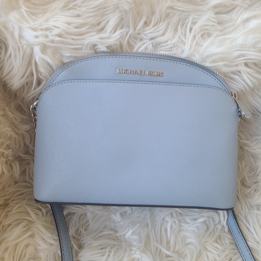 Michael Kors Pale Blue Emmy Leather Crossbody Bag- Excellent Condition